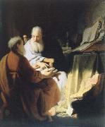 two lod men disputing Rembrandt